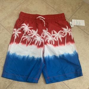 Palm trees red, white and blue Old Navy swim trunks - NWT
